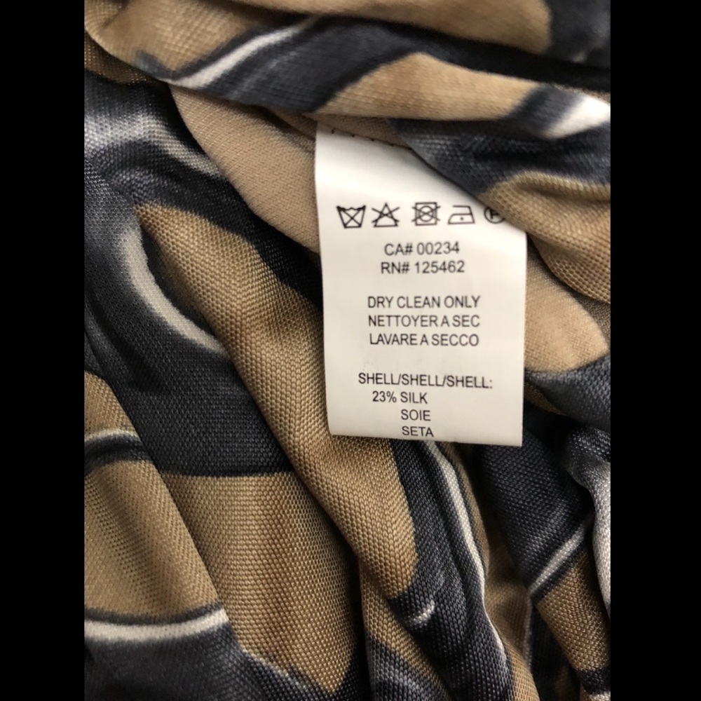 Halston Heritage Side Tie Cinched Silk Blend Dress - Picture 7 of 8